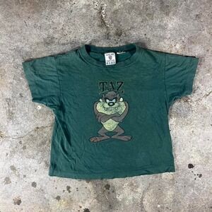 Vintage 70s Looney Tunes Taz green and black youth single stitch tshirt